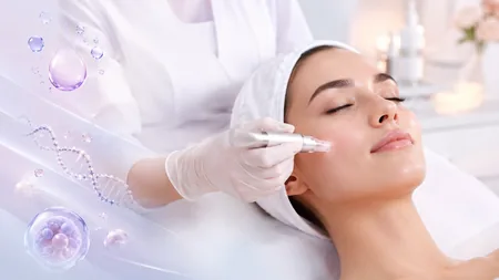 Acid hialuronic, polinucleotide și exozomi în tratamente faciale Imagine ilustrativă despre tratamente faciale cu acid hialuronic, polinucleotide și exozomi